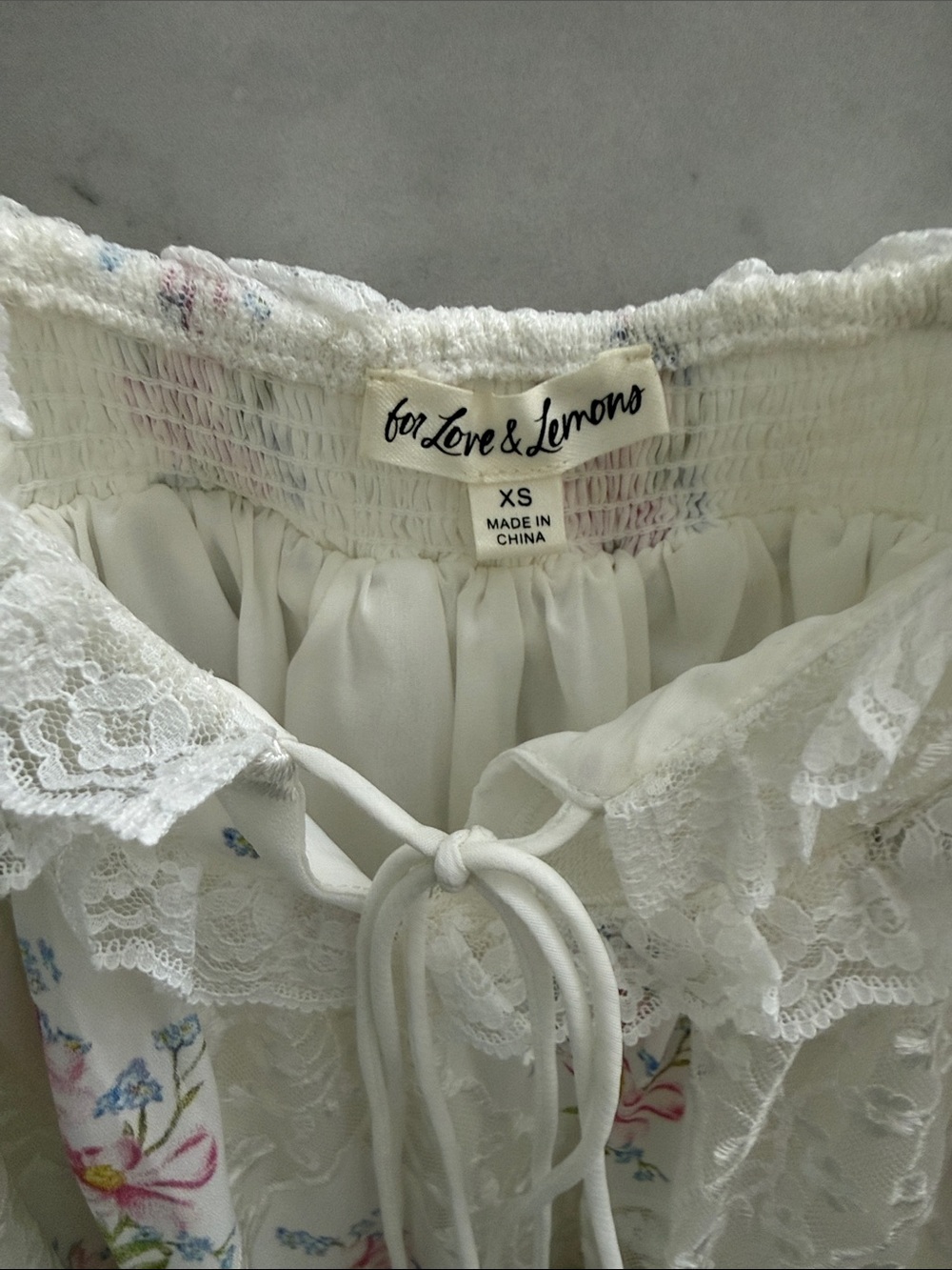 For Love & Lemons White Floral Mini Dress - Picture 2 of 8